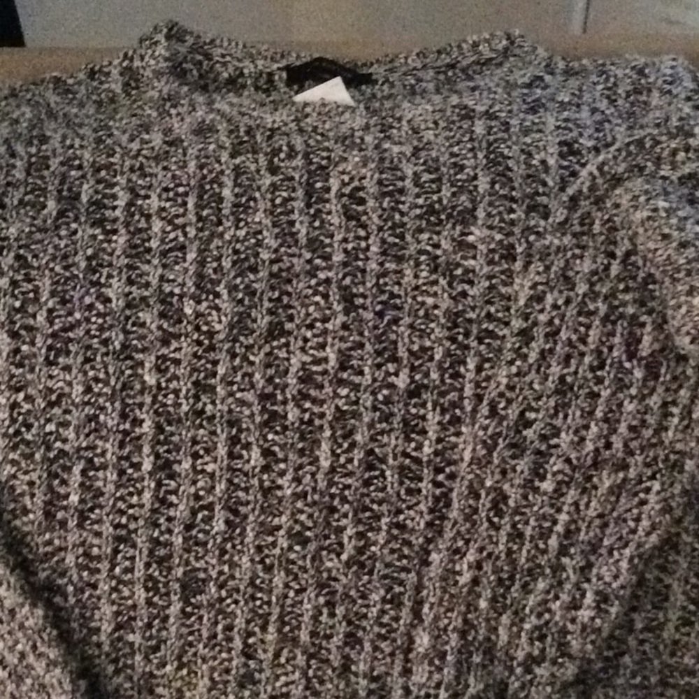 Ann Taylor Black and White Crew Neck Sweater
